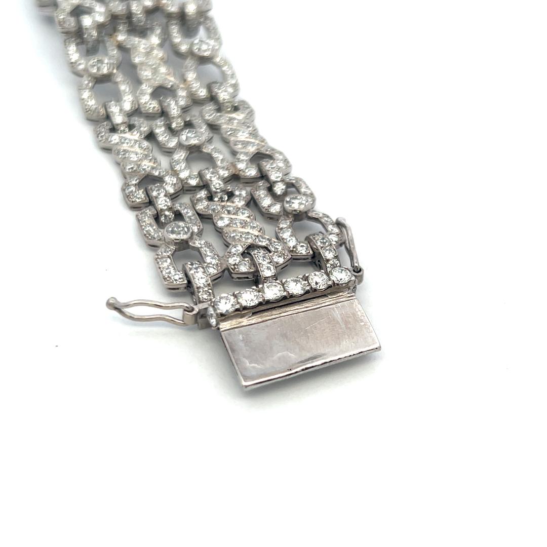 Bracelet à maillons en or blanc 18 carats de 11,50 carats de diamants brilliants ronds G VS en vente 5