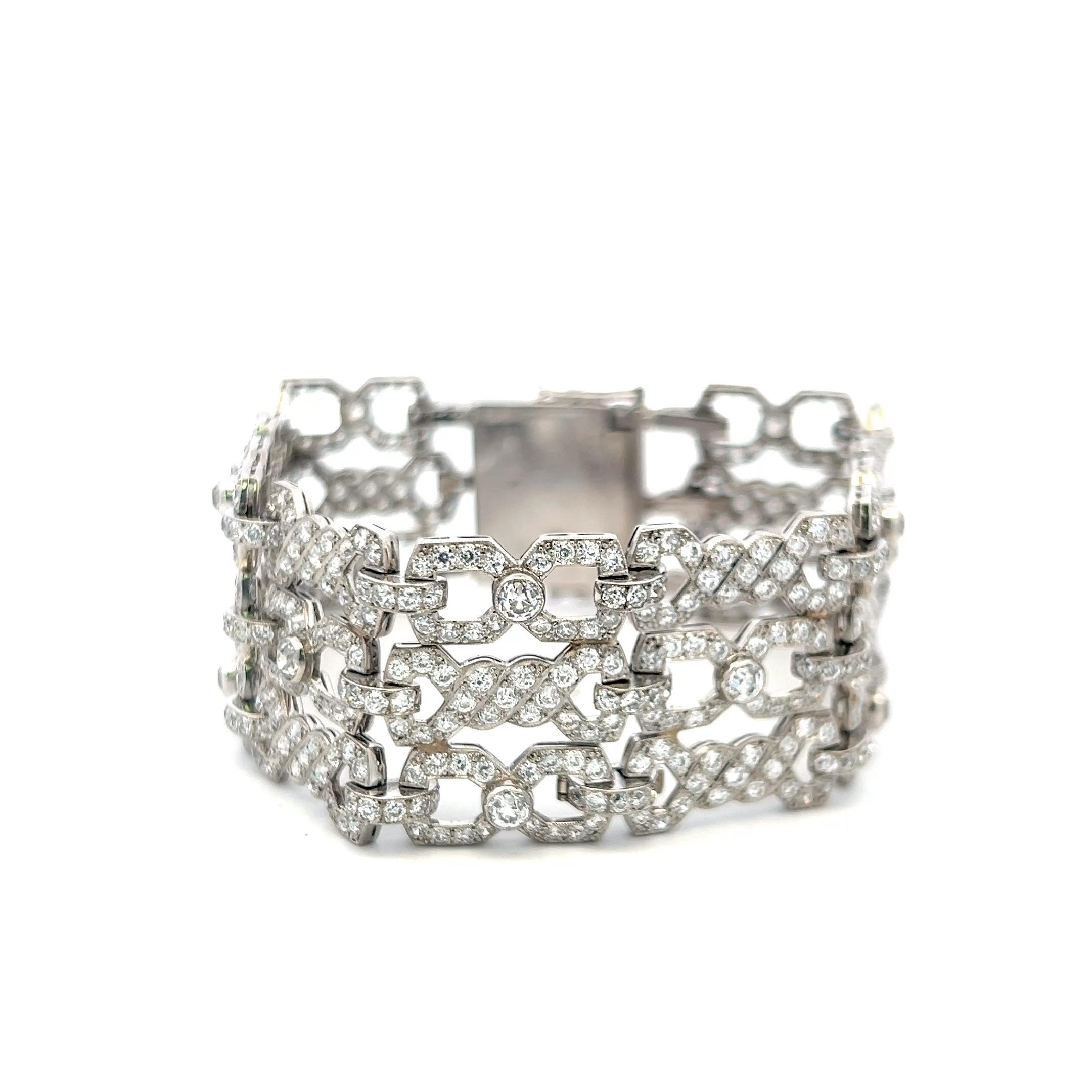 Bracelet à maillons en or blanc 18 carats de 11,50 carats de diamants brilliants ronds G VS Pour femmes en vente