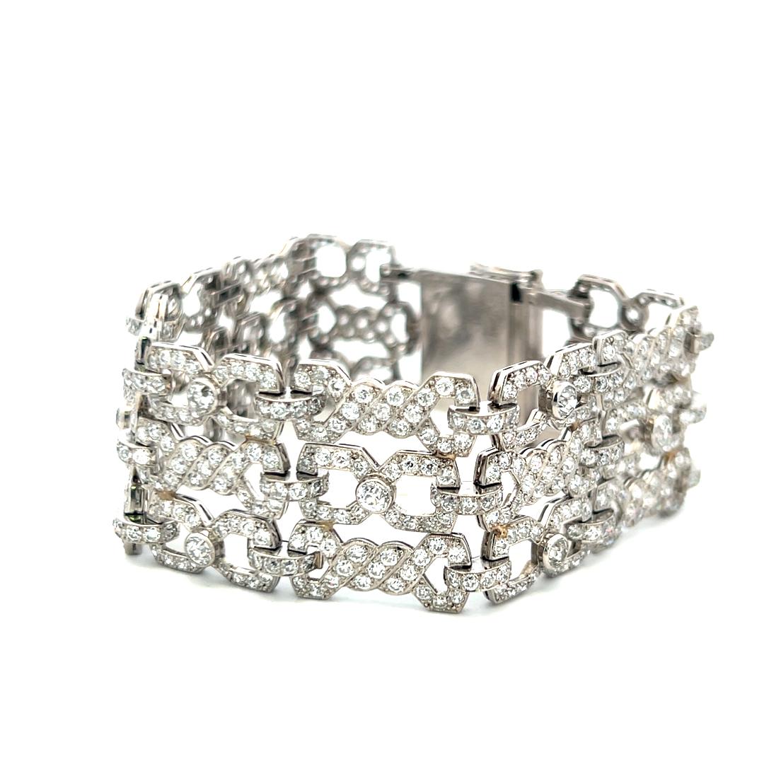 Bracelet à maillons en or blanc 18 carats de 11,50 carats de diamants brilliants ronds G VS en vente 1