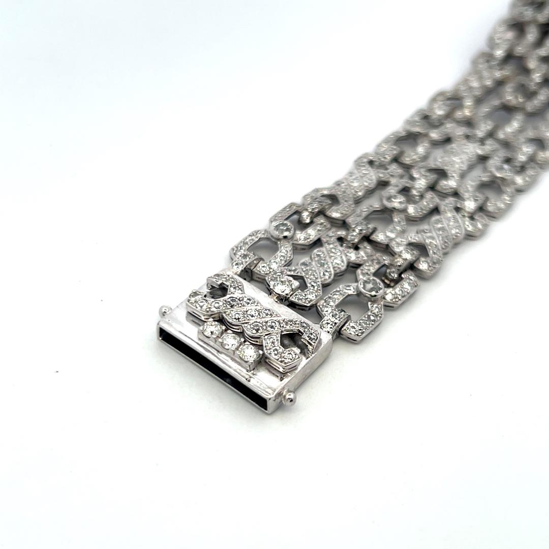 Bracelet à maillons en or blanc 18 carats de 11,50 carats de diamants brilliants ronds G VS en vente 4