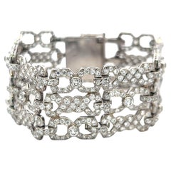 Bracelet à maillons en or blanc 18 carats de 11,50 carats de diamants brilliants ronds G VS