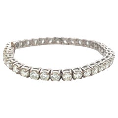 Pulsera de tenis de oro blanco de 14 quilates con diamante H SI brillante redondo de 11,50 quilates