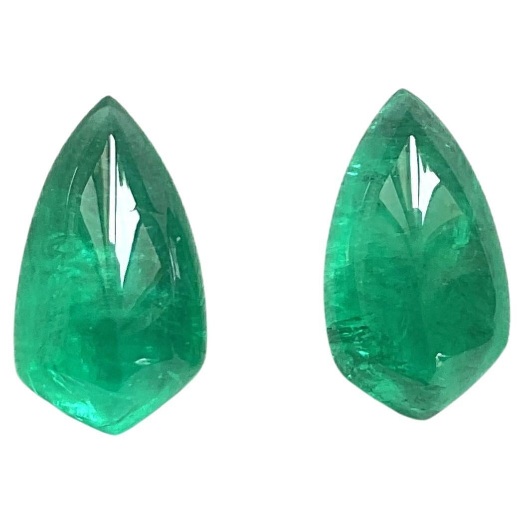 11.50 Carats Zambian Emerald Shield Pair Top Quality For Earrings Natural Gem