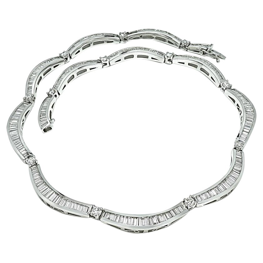 11.50ct Diamond Gold Choker Necklace For Sale