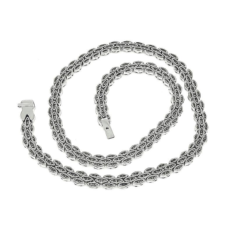 11.50 Carat Diamond White Gold Necklace In Good Condition For Sale In New York, NY