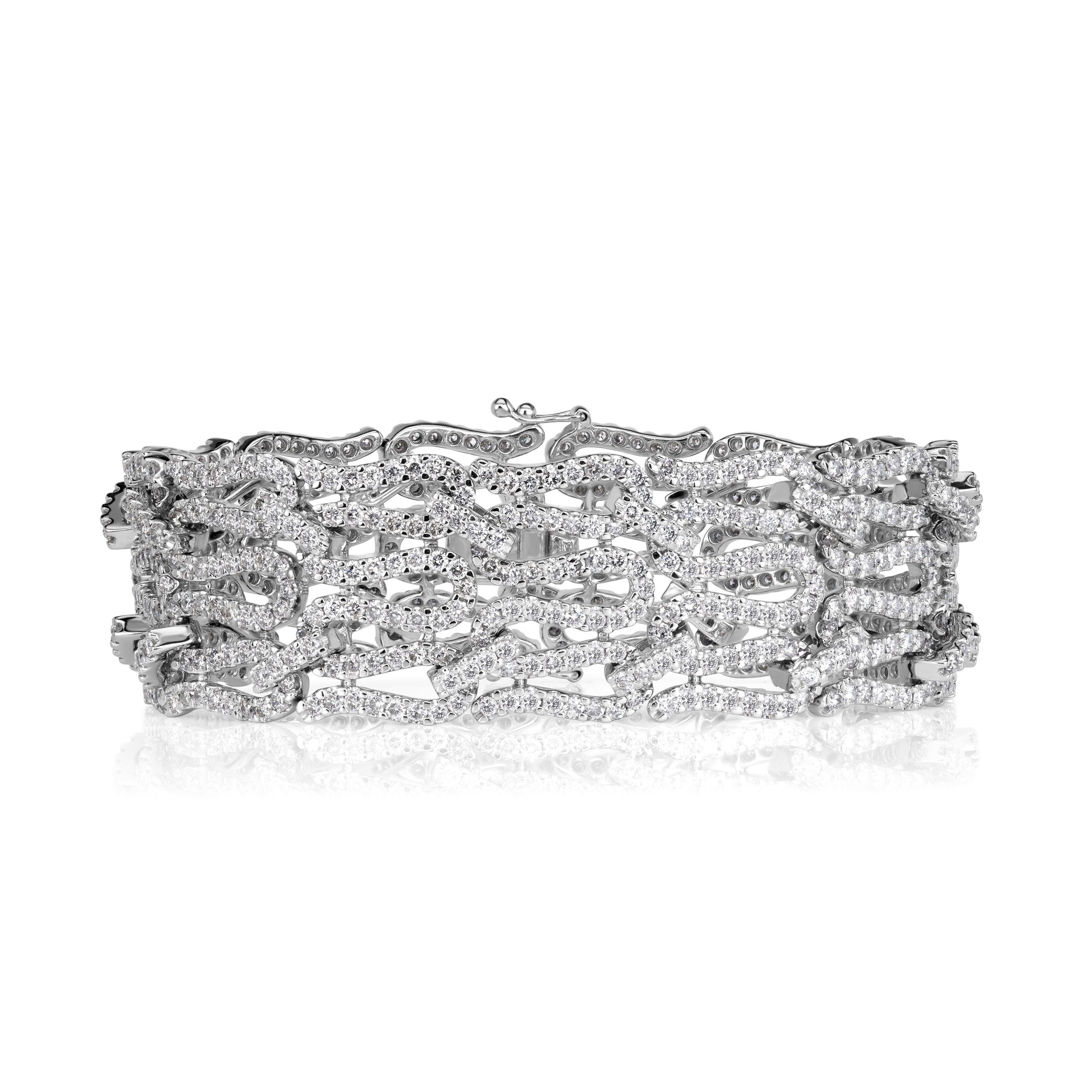 11.50ct Round Brilliant Cut Diamond Bracelet For Sale