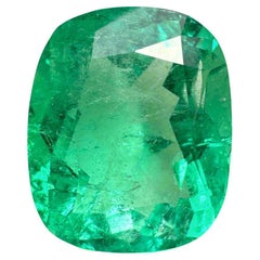 11,50ct Smeraldo colombiano giallastro pronto - Gemma Muzo con taglio a cuscino