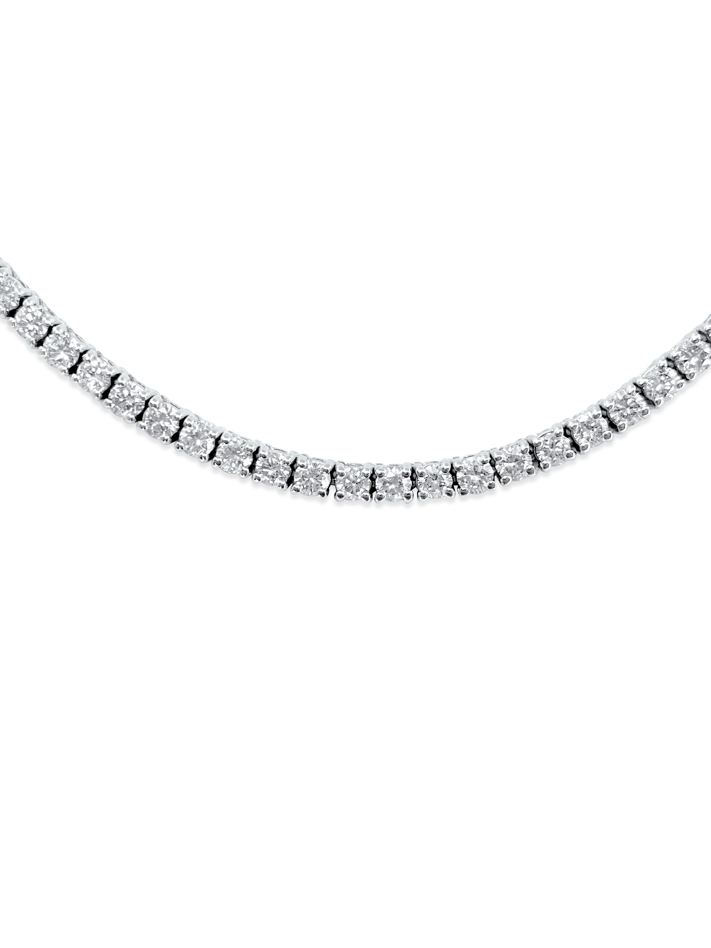 11,50 Karat VVS Diamant-Tennis-Halskette aus 14k Gold für Damen oder Herren im Angebot