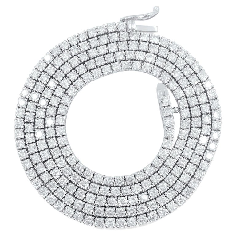 11.50ct VVS Diamond Tennis Necklace in 14k Gold For Sale at 1stDibs
