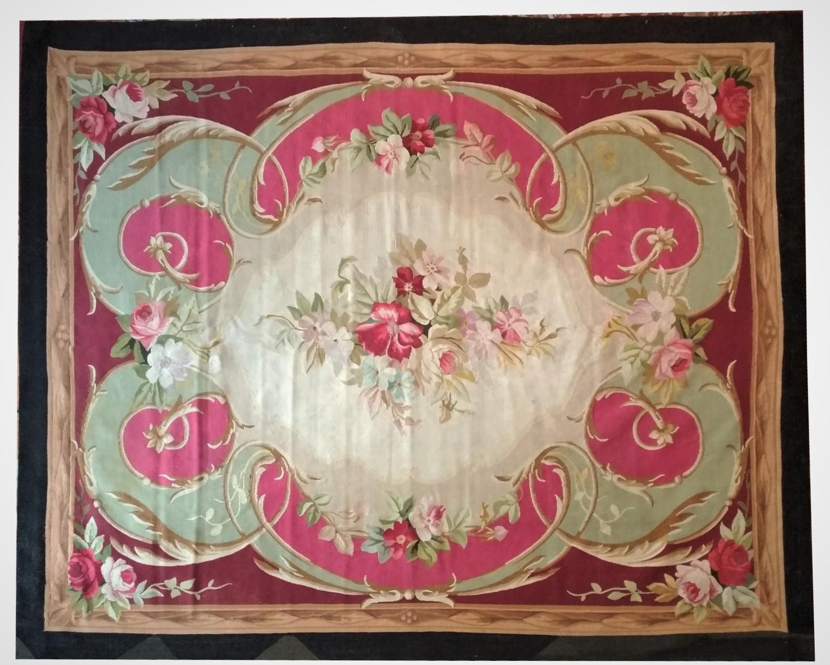  Aubusson Rug from XIX Century Napoleon 3 - n° 1151 For Sale 5
