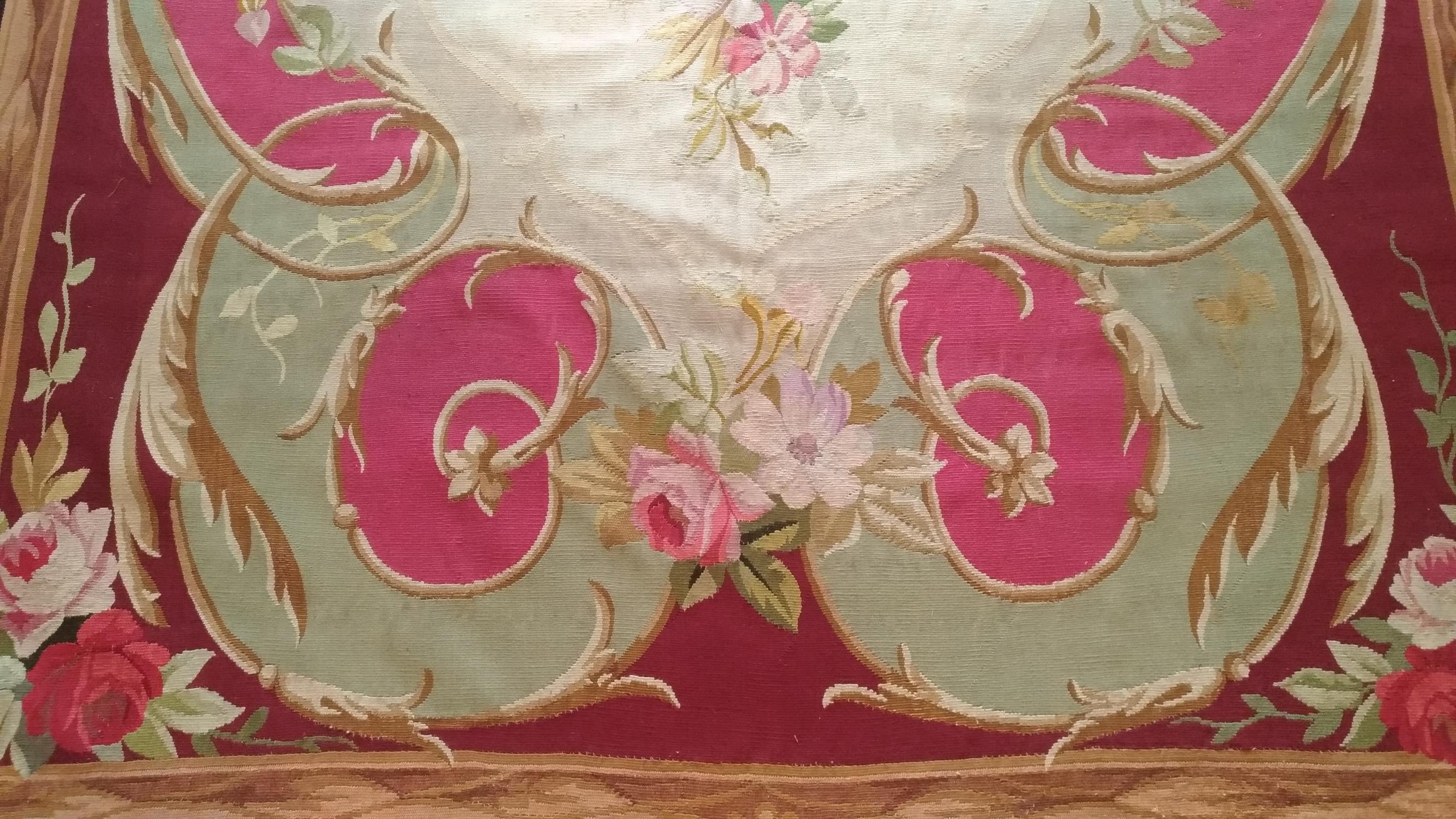 Mid-19th Century  Aubusson Rug from XIX Century Napoleon 3 - n° 1151 For Sale