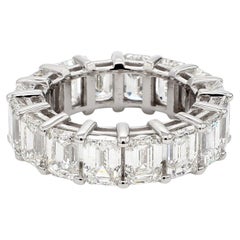 11.51 11.51 5.75 11.51 Carat Emerald Cut Diamond and Platinum Eternity Band by Neil Savalia