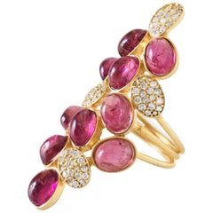11,51 Karat rosa Turmalin-Diamant-Cocktail-Statementring von Lauren Harper