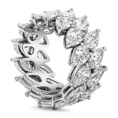 Roman Malakov 11.51 Carats Pear Shape Diamonds Double-Row Eternity Wedding Band