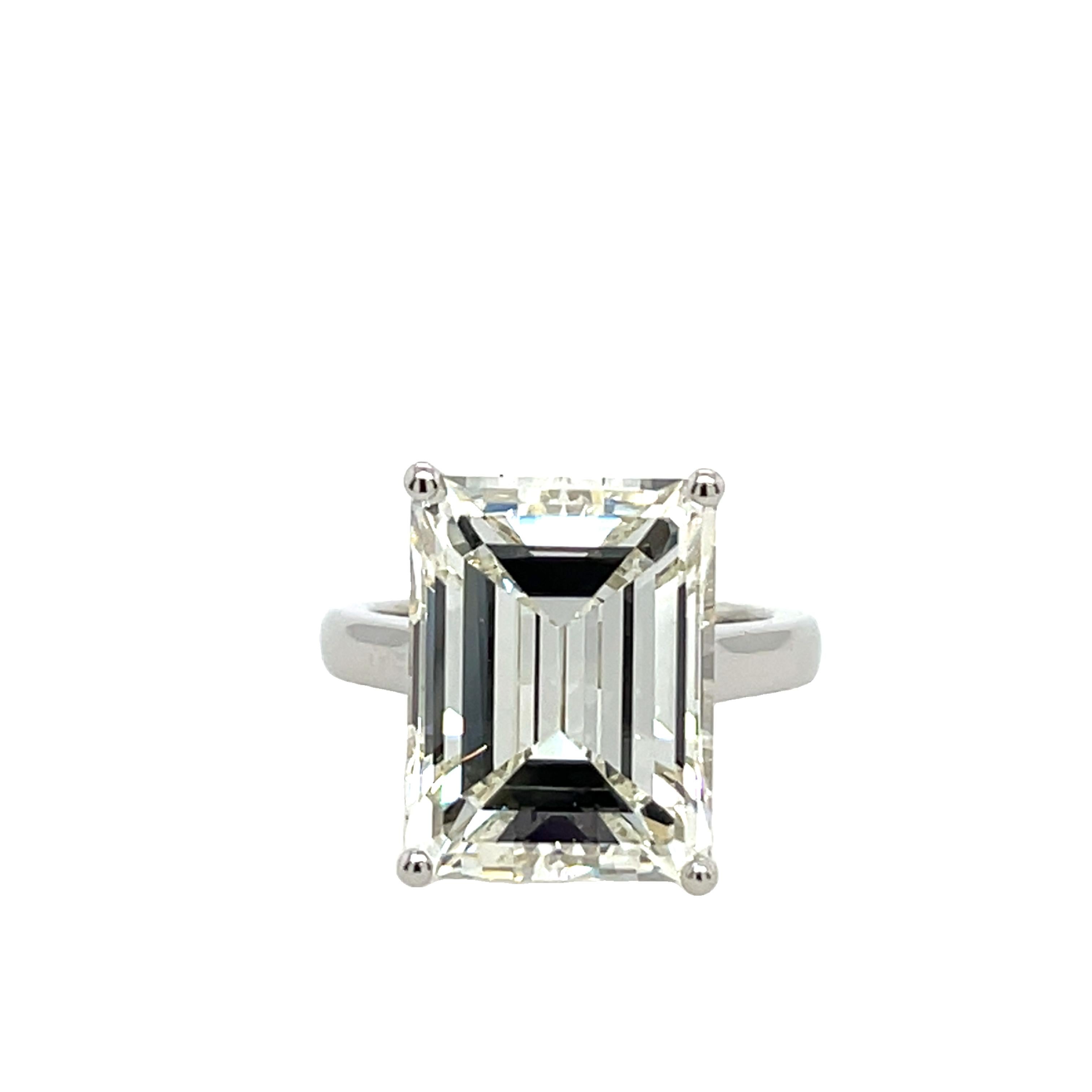 11,51 Karat L/VS2 GIA Smaragdschliff natürlicher Diamantring, gefasst in Platin im Angebot 7