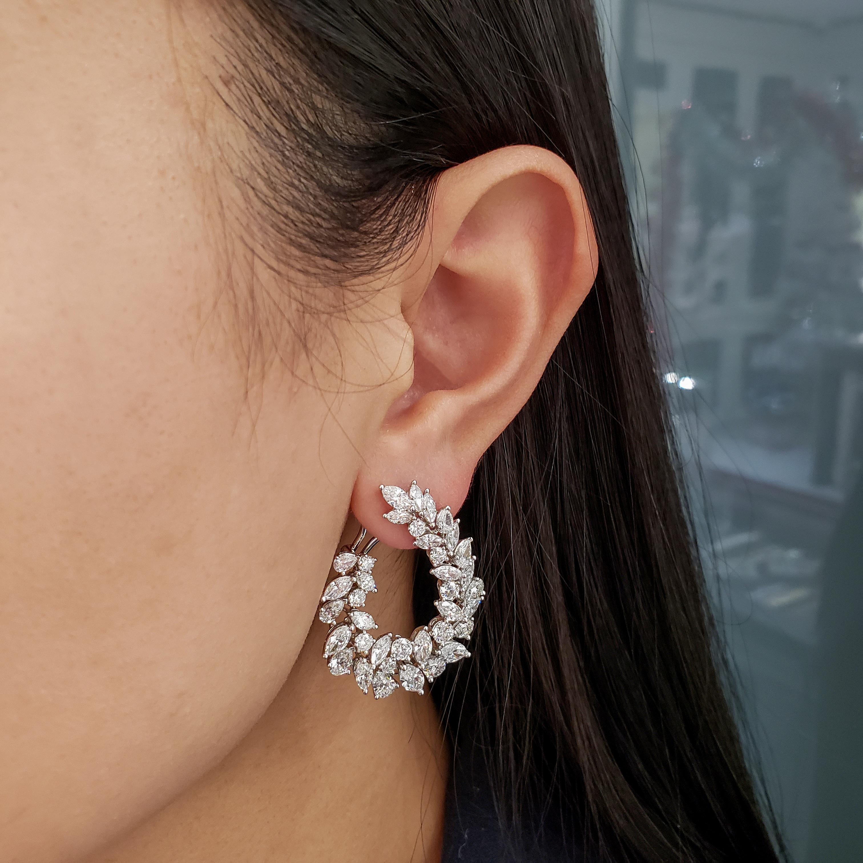 11.52 Carat Brilliant Diamond Wreath Earrings 4