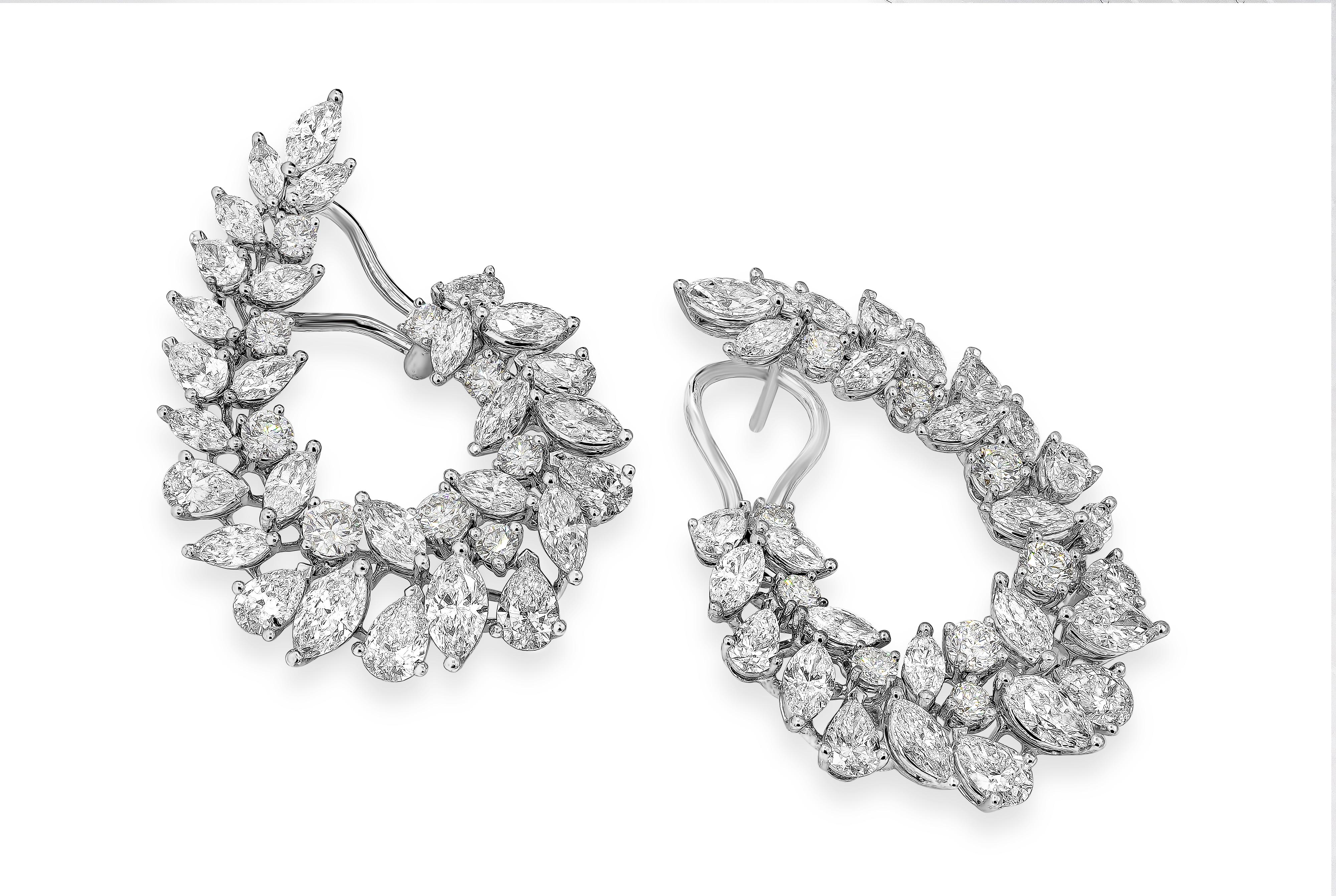 Contemporary 11.52 Carat Brilliant Diamond Wreath Earrings