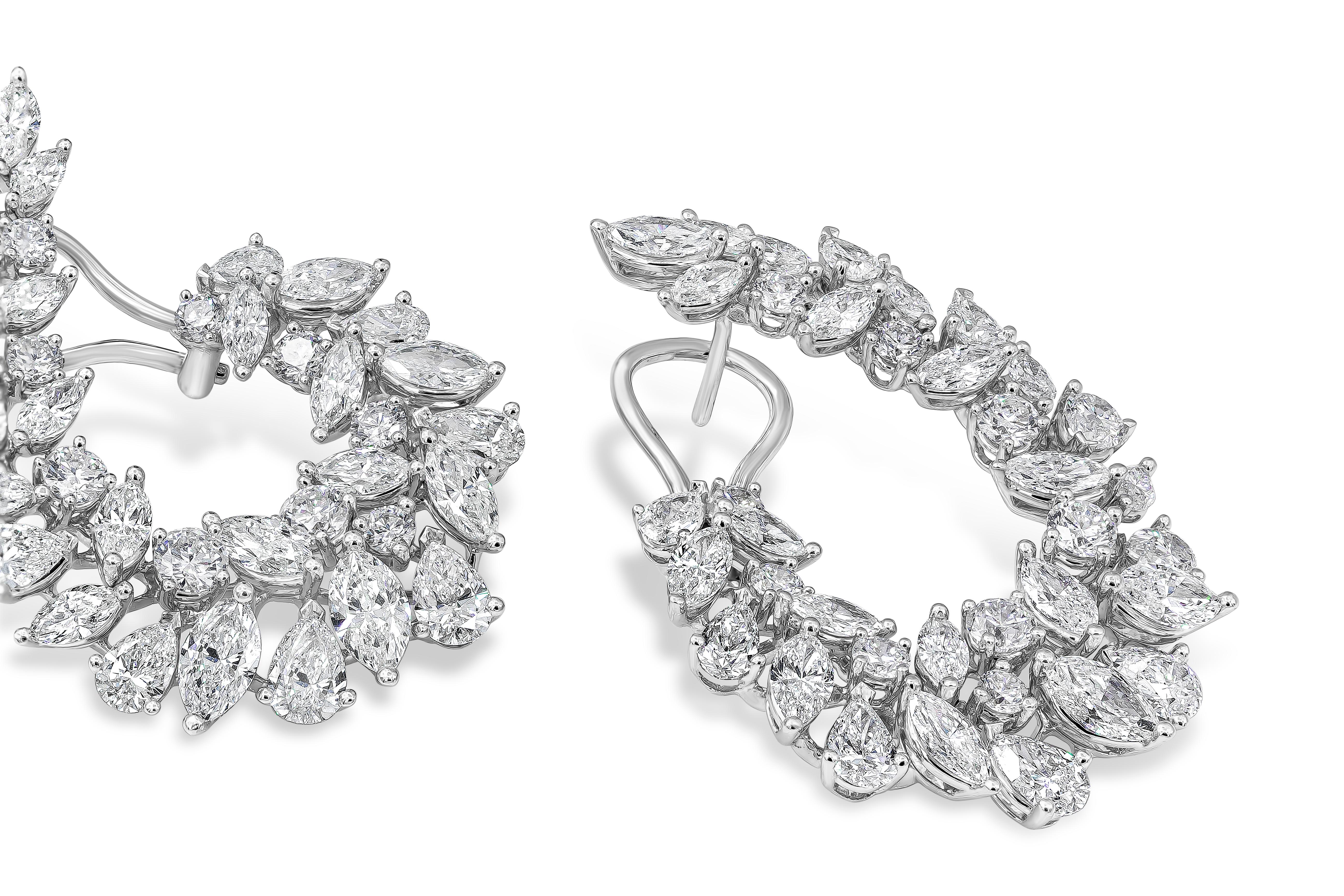 Pear Cut 11.52 Carat Brilliant Diamond Wreath Earrings