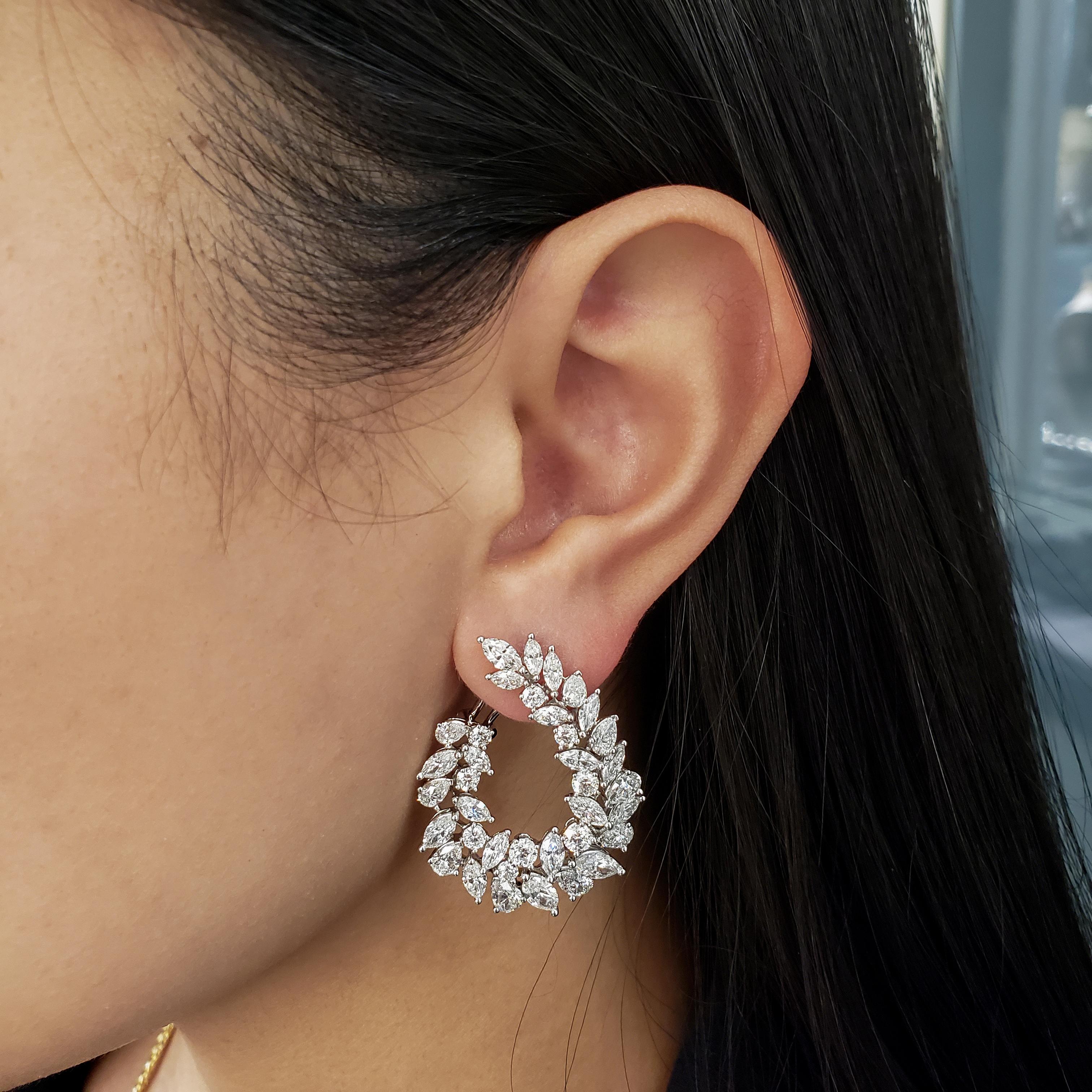 11.52 Carat Brilliant Diamond Wreath Earrings 3