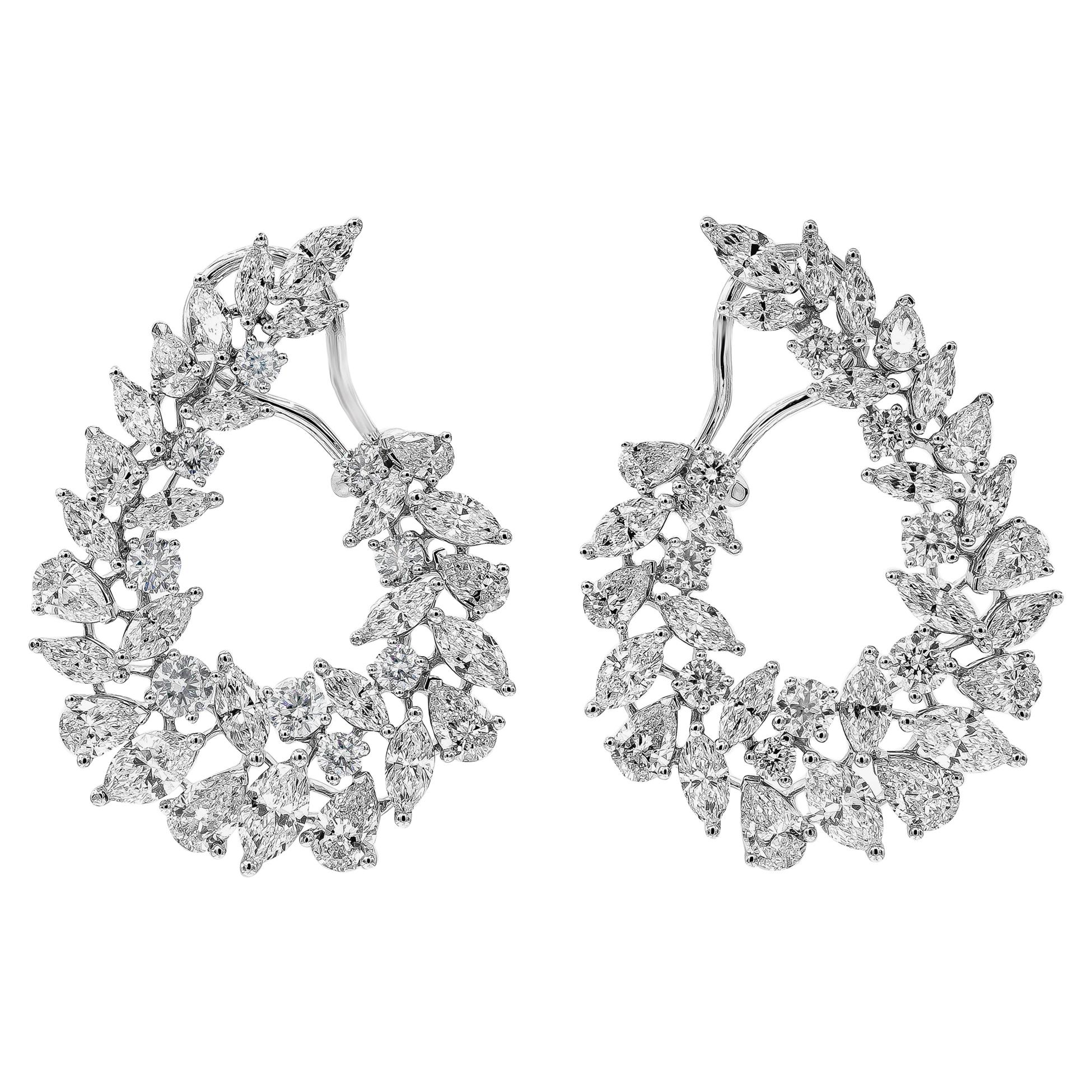 11.52 Carat Brilliant Diamond Wreath Earrings