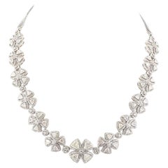 11.52 Carat Trilliant Cut Diamond Gold Necklace