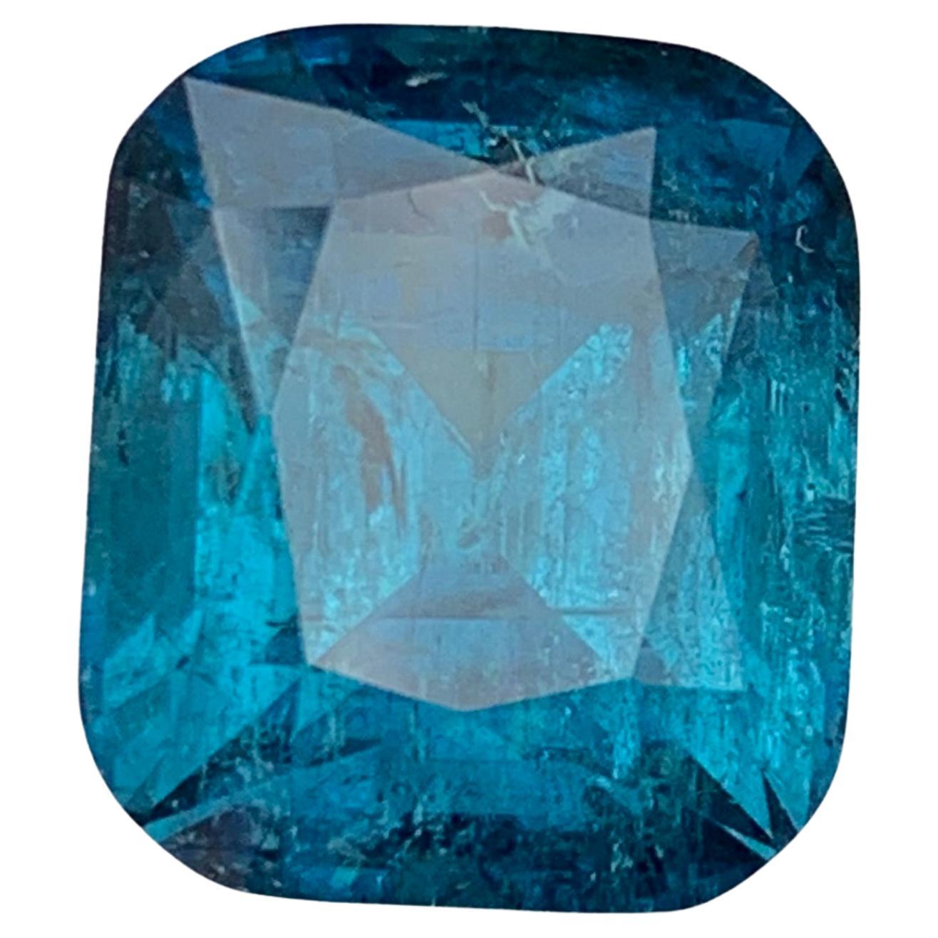 11.53 Carat Inky Blue Natural Tourmaline Cushion Cut Loose Gemstone, Afghanistan