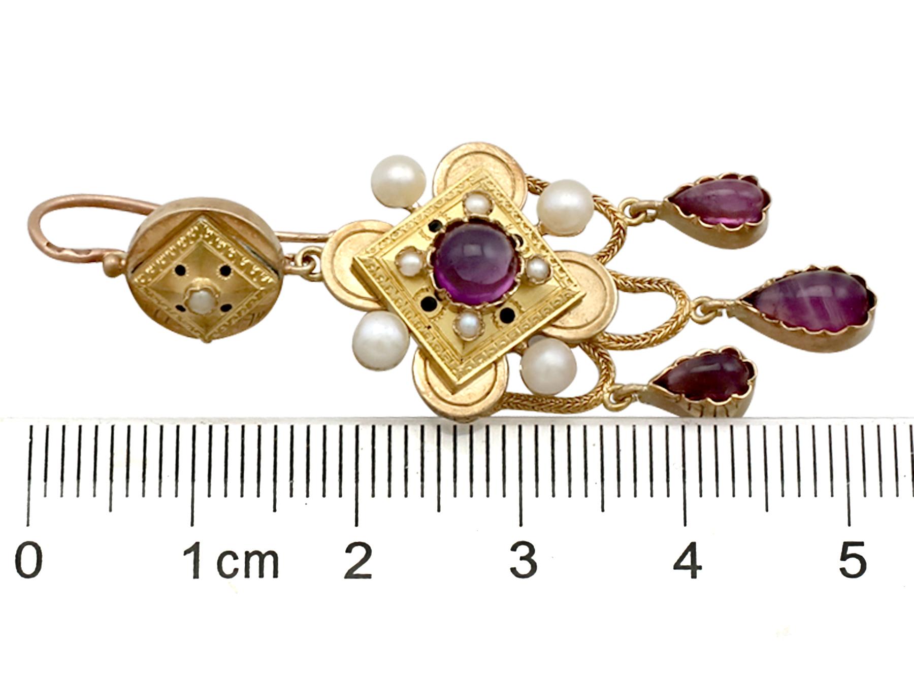 11.54 Carat Amethyst and Pearl Yellow Gold Jewelry Suite, Antique 7