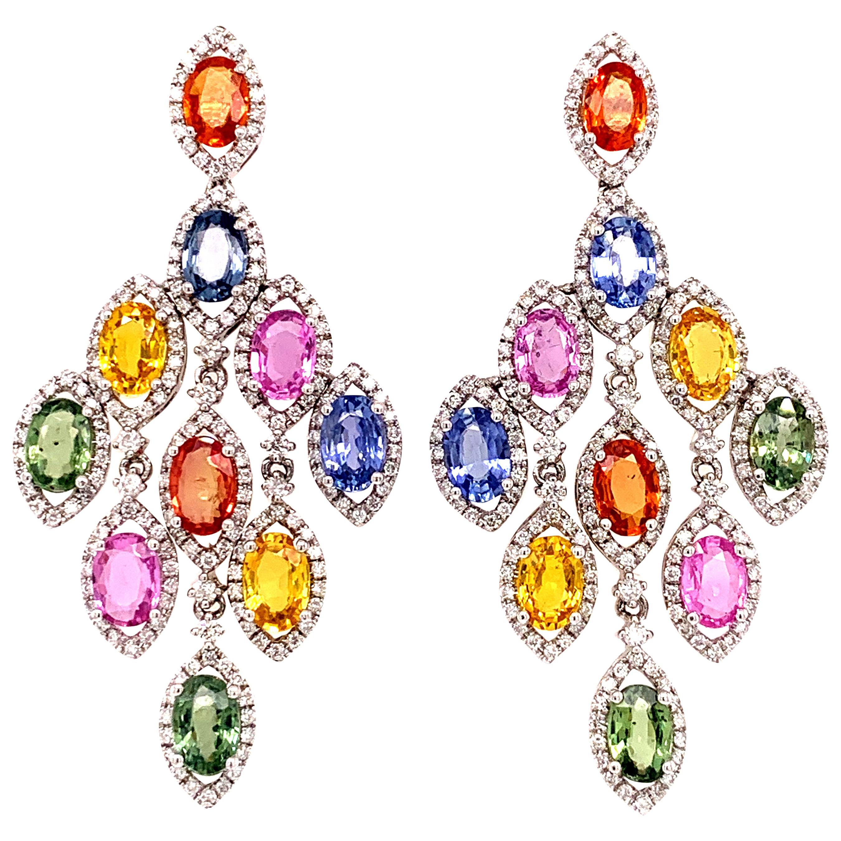 multicolor sapphire earrings