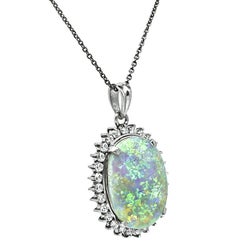 11.54ct Opal 0.89ct Diamond Pendant