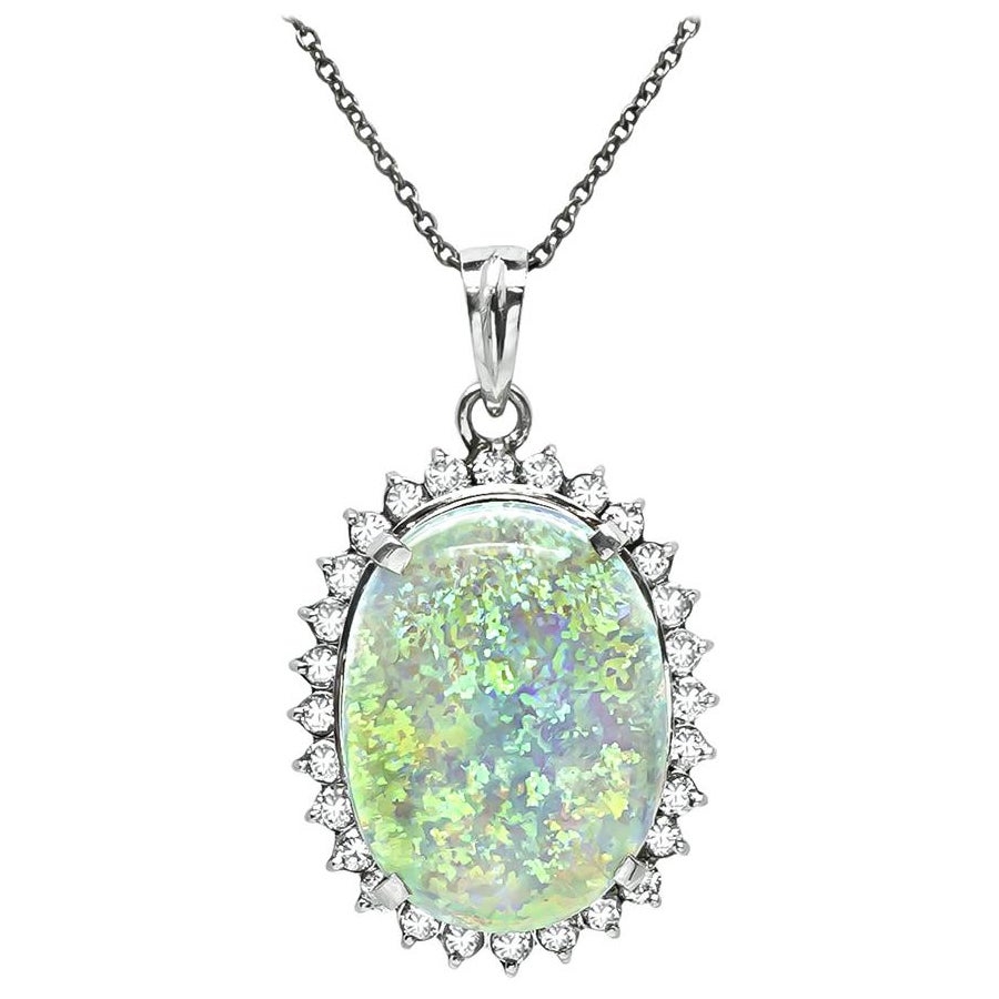 Ciondolo con Opale 11,54ct e Diamante 0,89ct