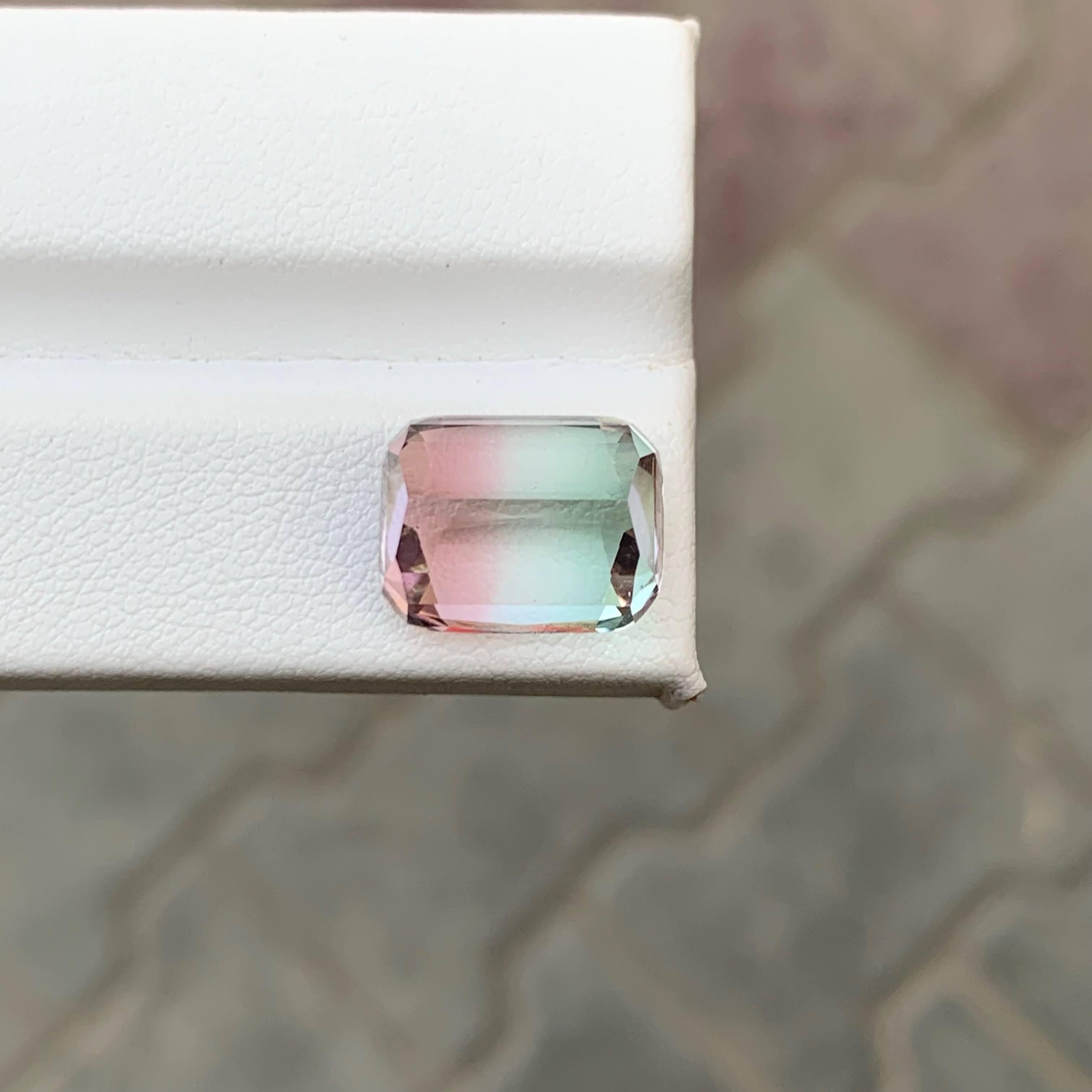 11.55 Carat Natural Loose Bi Color Watermelon Tourmaline Cushion Cut Afghan Gem In New Condition For Sale In Bangkok, TH