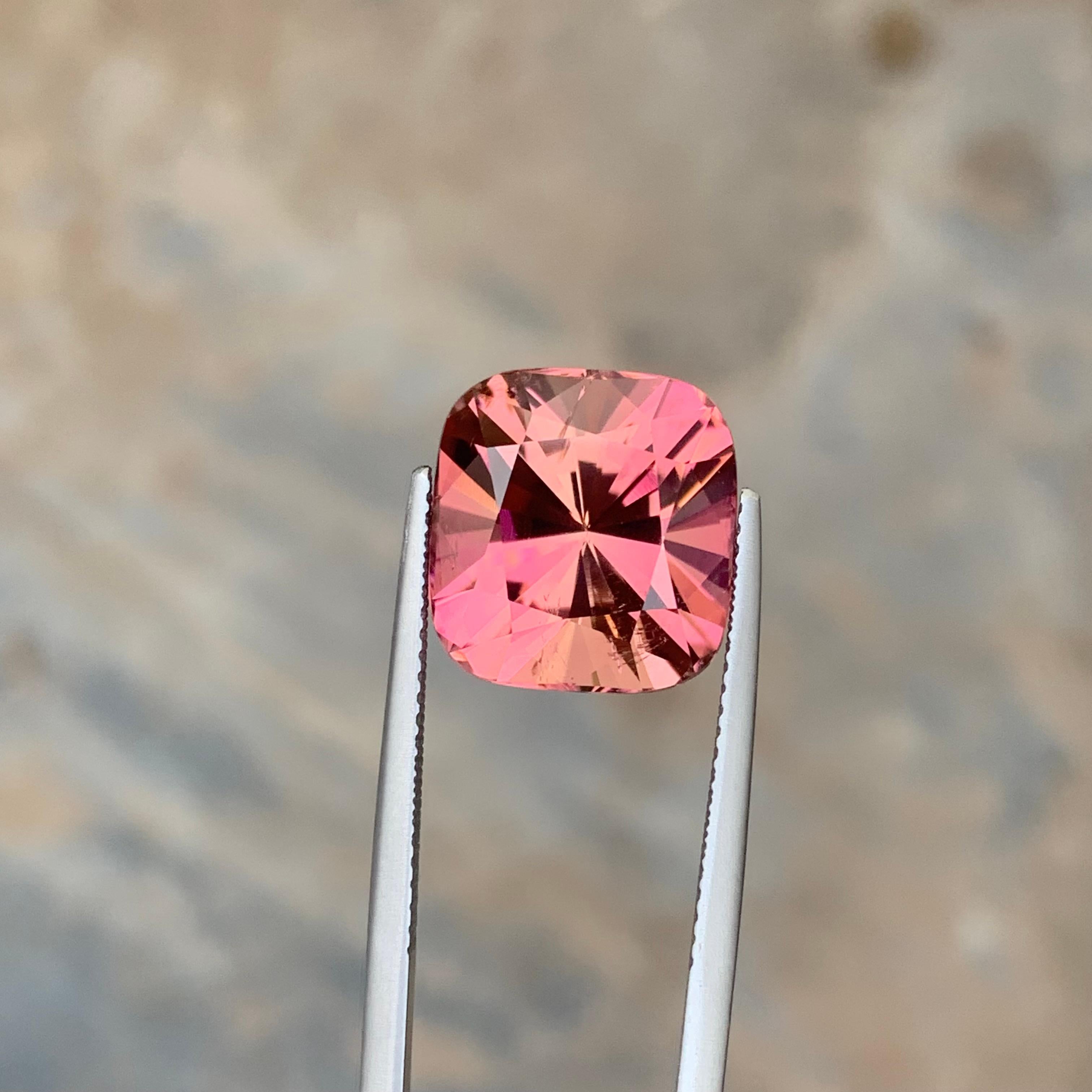 11.55 Carat Natural Loose Fancy Cut Pink Tourmaline Gemstone From Kunar Mine For Sale 2