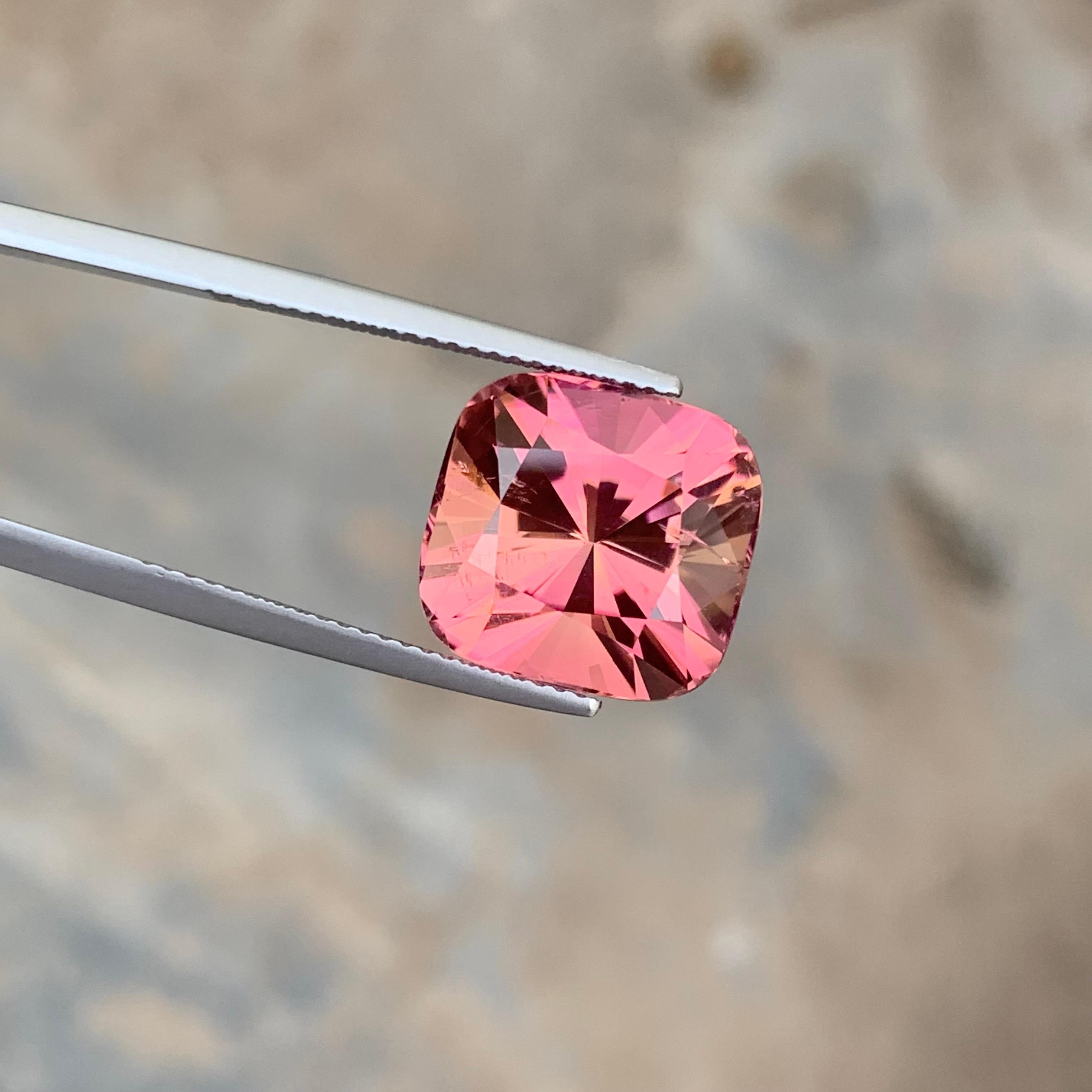 11.55 Carat Natural Loose Fancy Cut Pink Tourmaline Gemstone From Kunar Mine For Sale 5