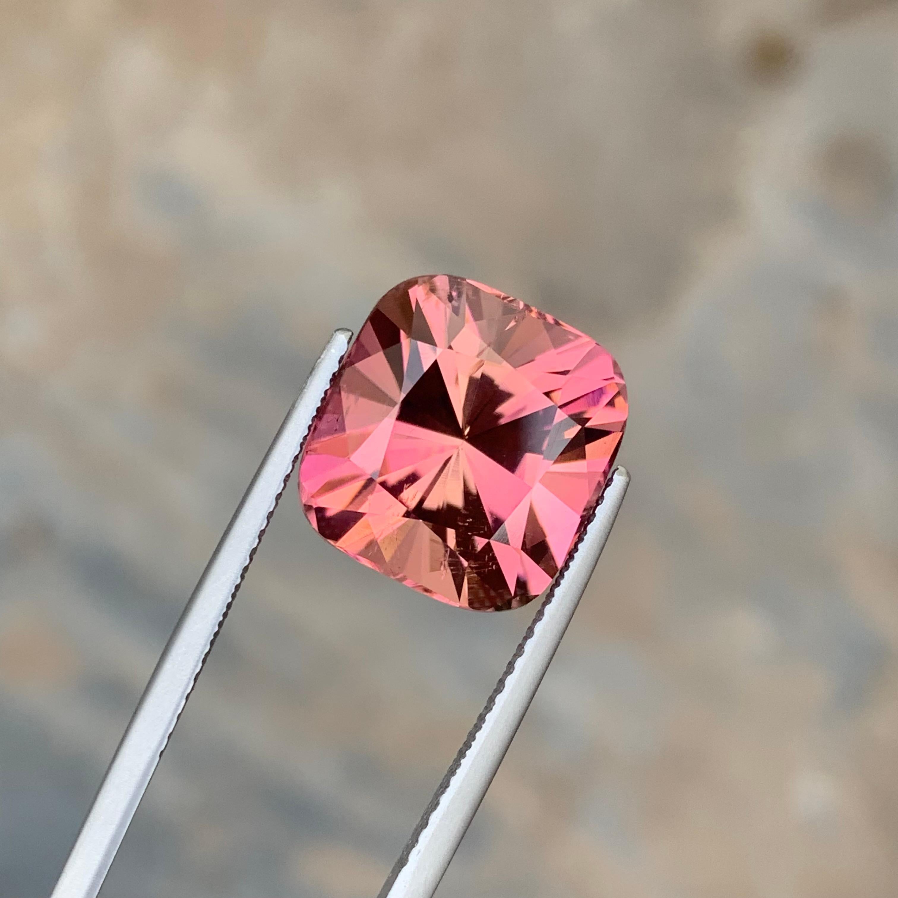 11.55 Carat Natural Loose Fancy Cut Pink Tourmaline Gemstone From Kunar Mine For Sale 6
