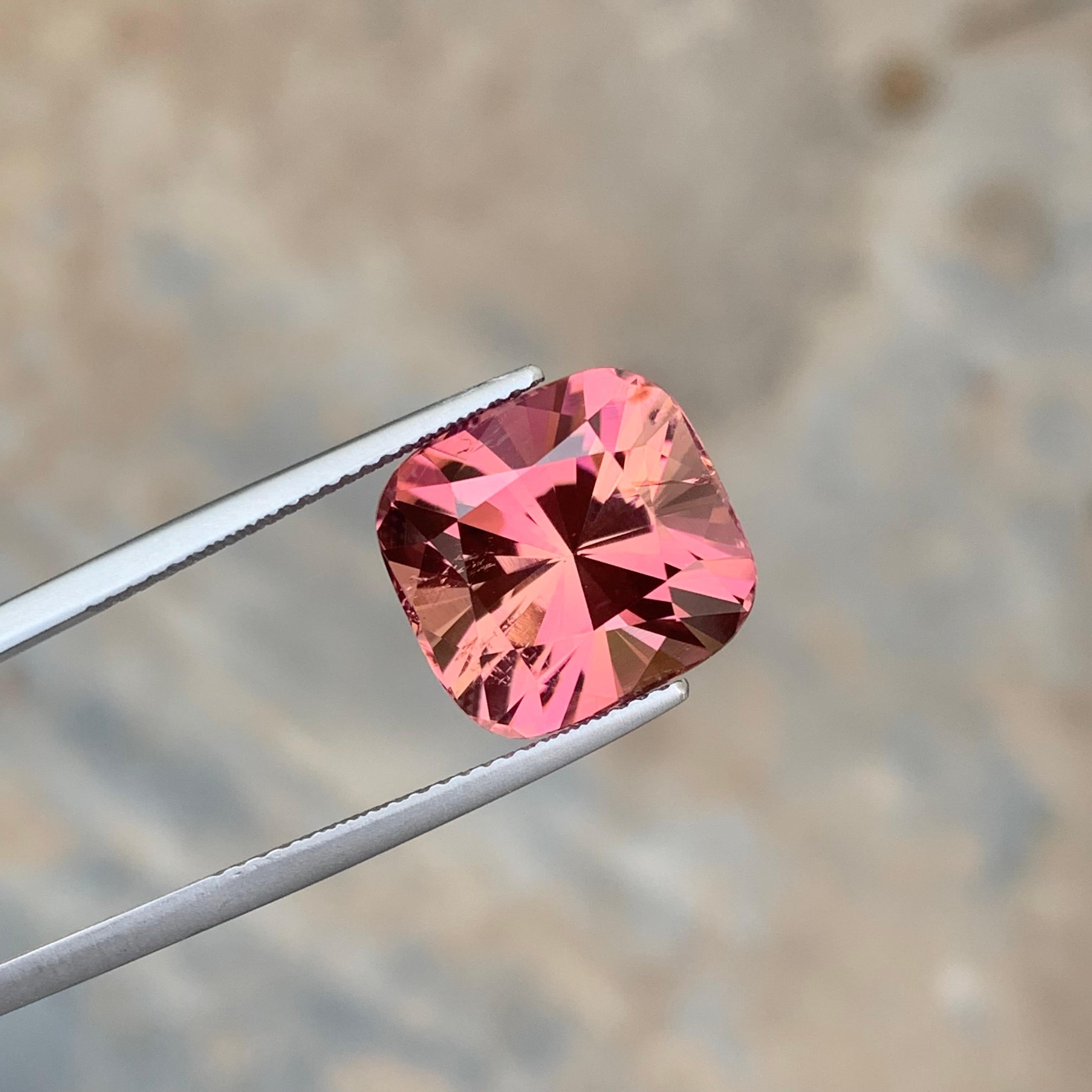 11.55 Carat Natural Loose Fancy Cut Pink Tourmaline Gemstone From Kunar Mine For Sale 7