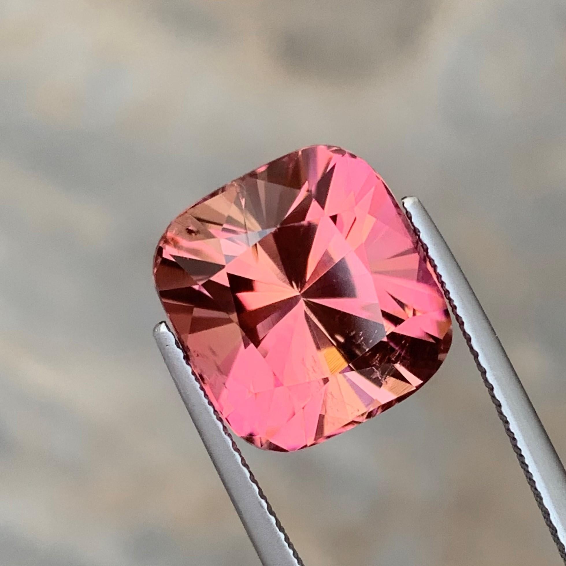 Arts and Crafts 11.55 Carat Natural Loose Fancy Cut Pink Tourmaline Gemstone From Kunar Mine For Sale