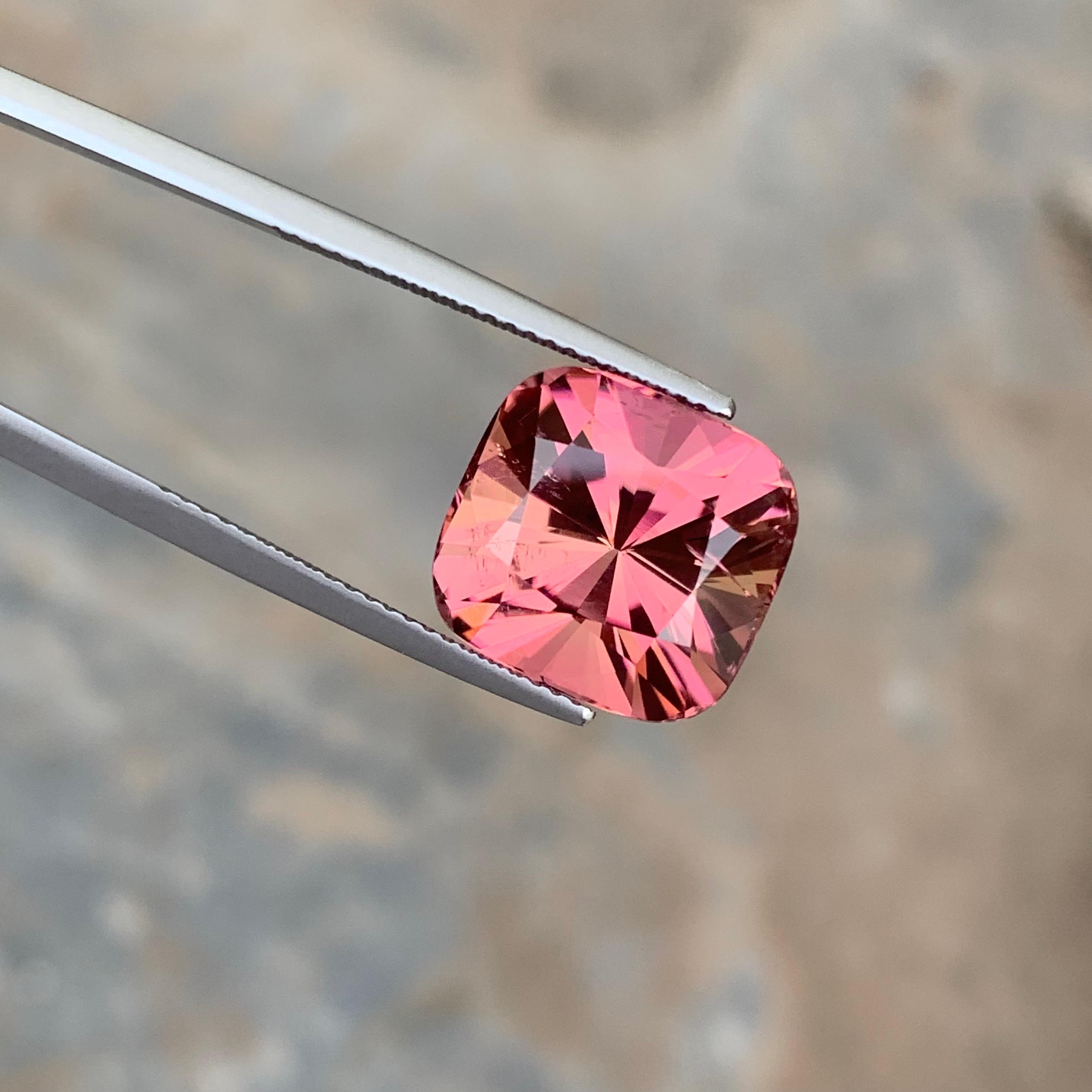 11.55 Carat Natural Loose Fancy Cut Pink Tourmaline Gemstone From Kunar Mine In New Condition For Sale In Peshawar, PK