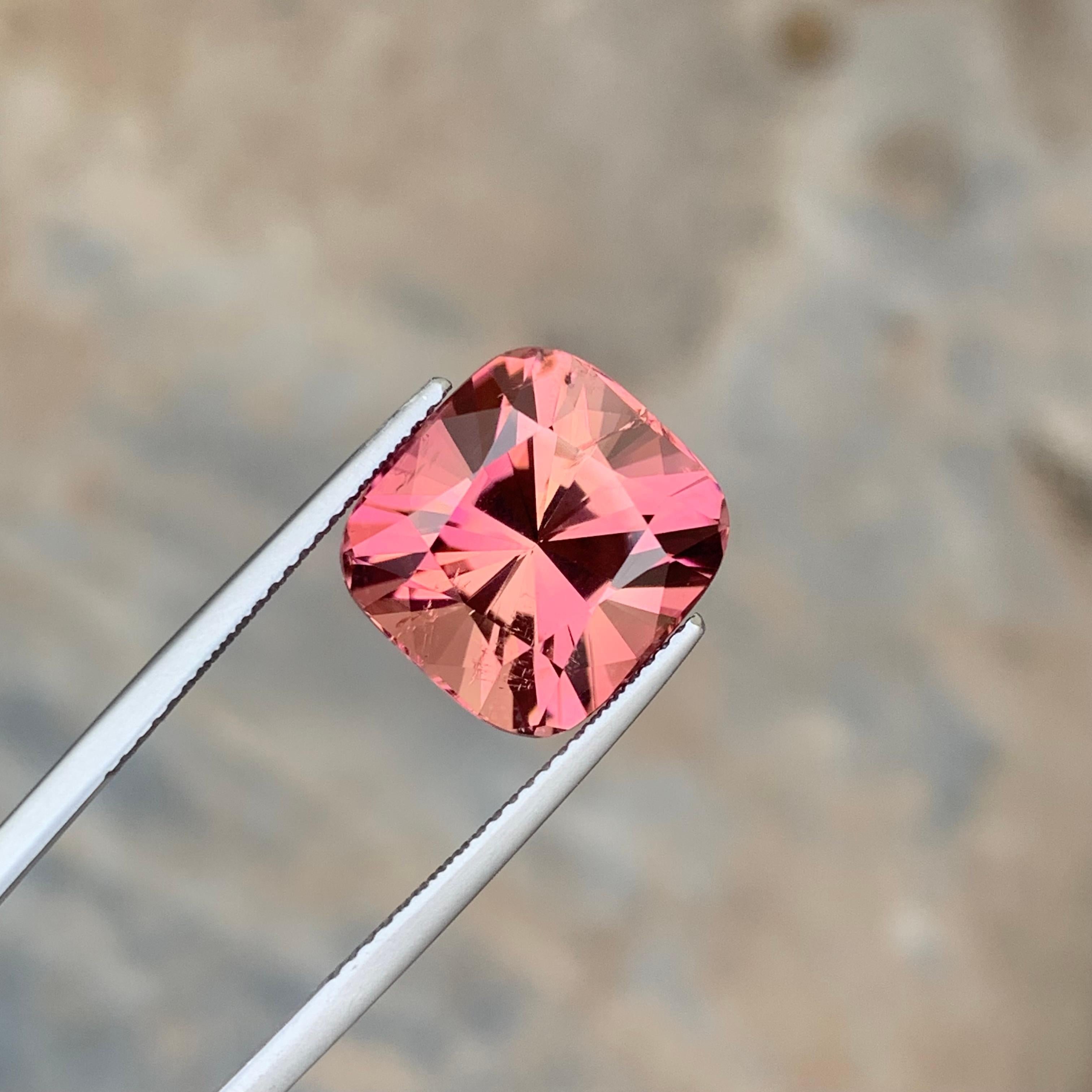 11.55 Carat Natural Loose Fancy Cut Pink Tourmaline Gemstone From Kunar Mine For Sale 1