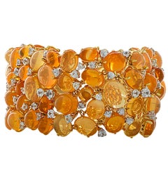 115.57 Carat Mexican Fire Opal Bangle Bracelet