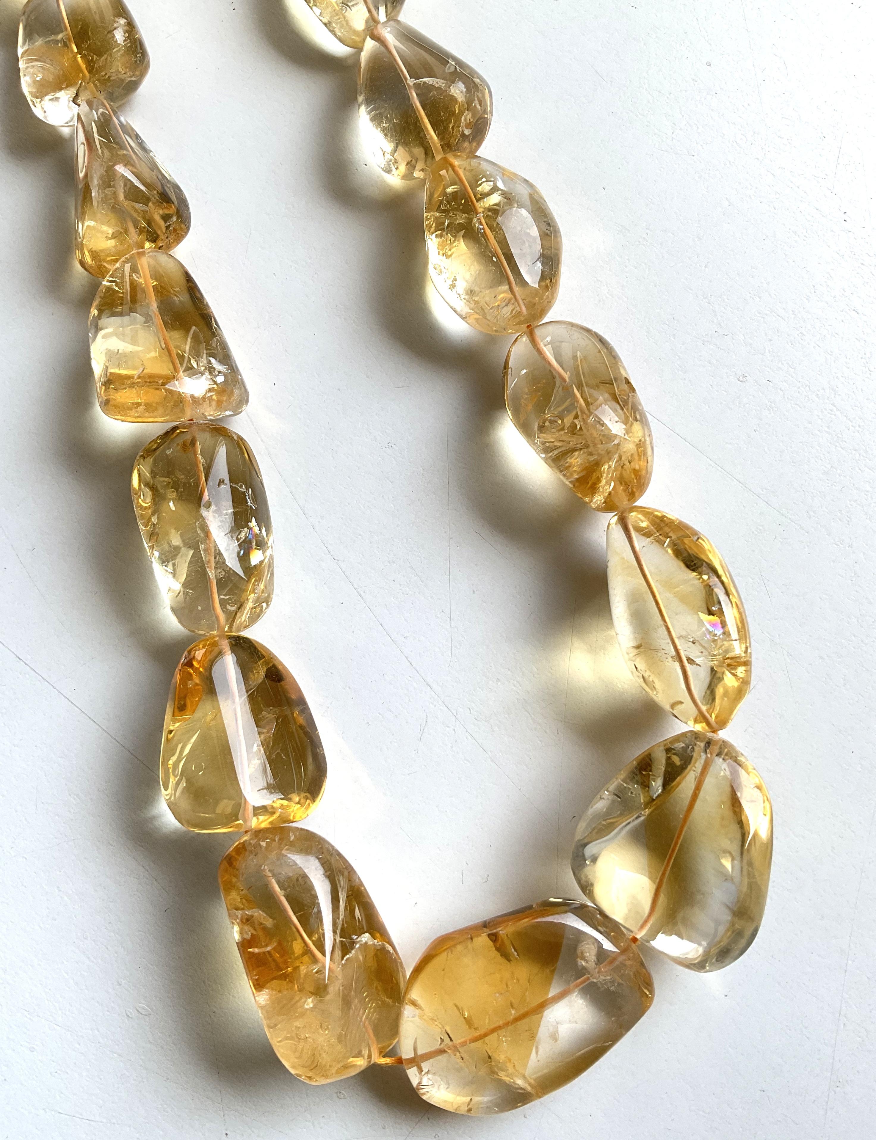 1157.00 carats big size citrine plain tumbled natural gemstone necklace For Sale 1