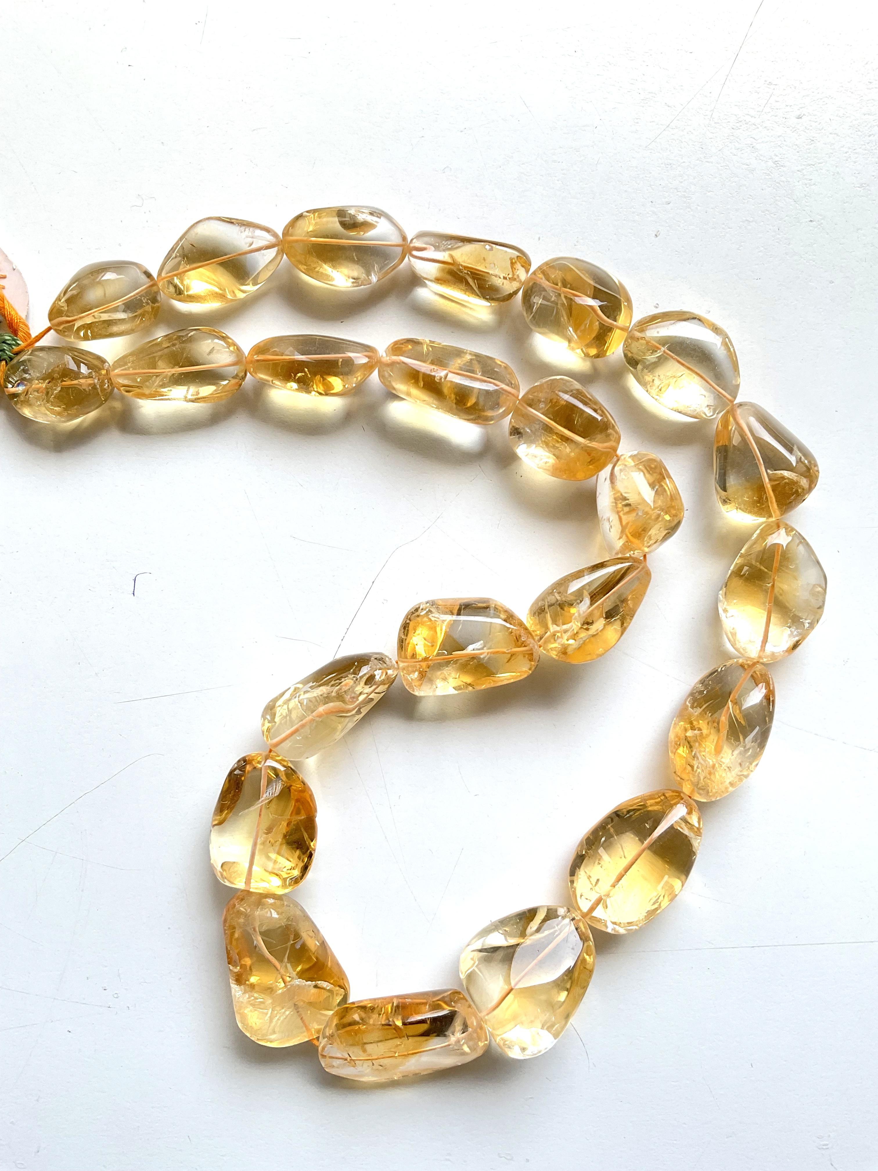 1157.00 carats big size citrine plain tumbled natural gemstone necklace For Sale 2