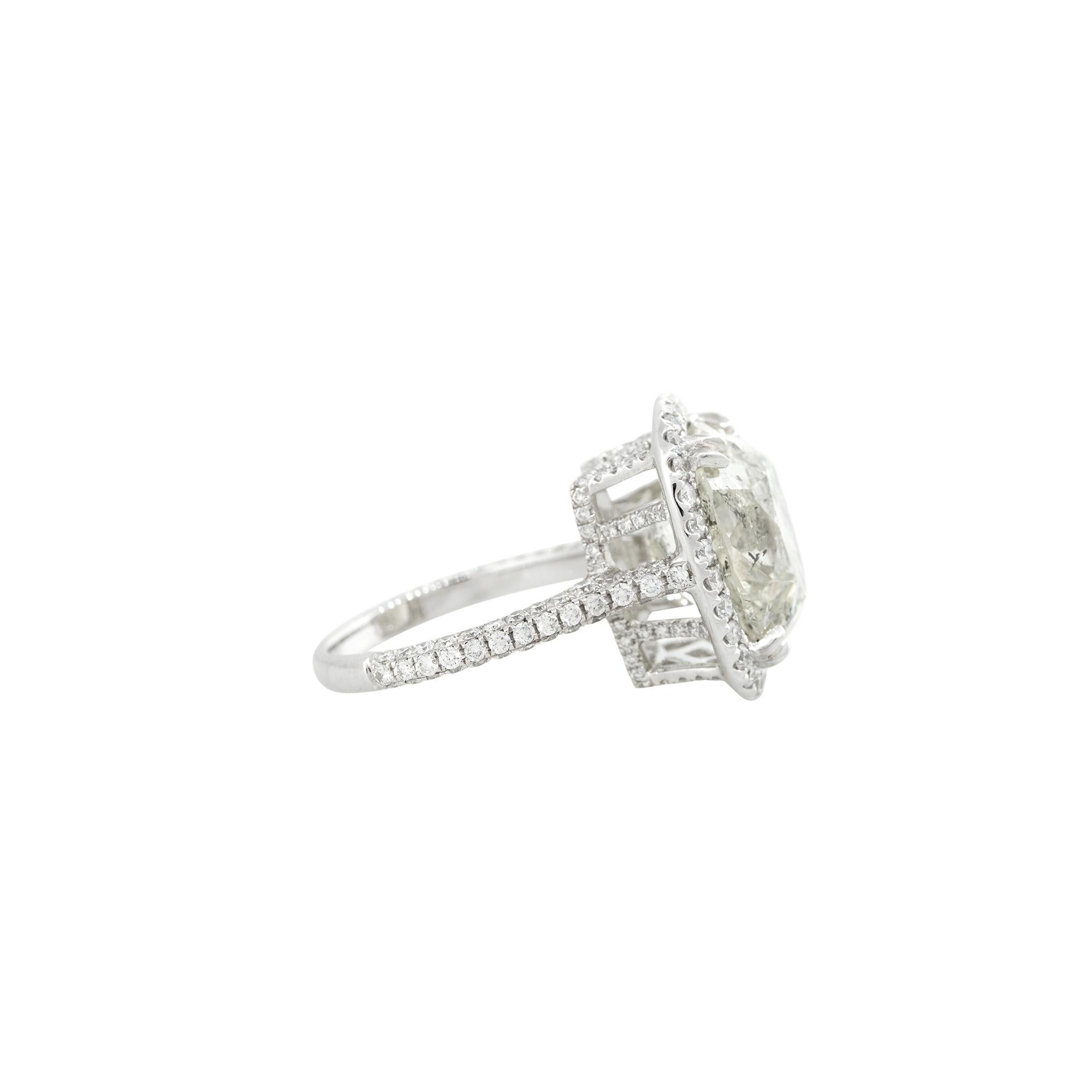 11.59 Carat Cushion Cut Diamond Engagement Ring 18 Karat in Stock For Sale 5