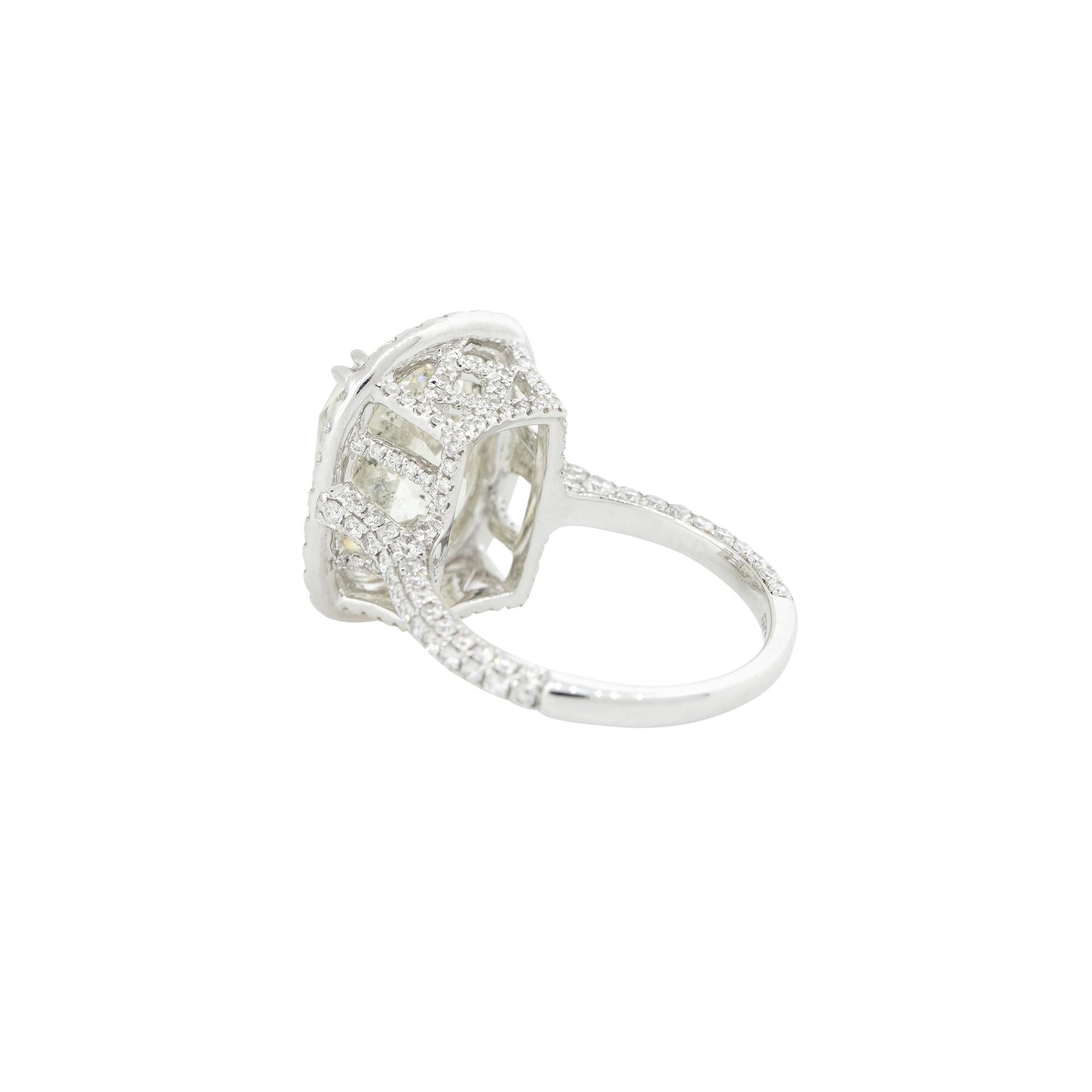 11.59 Carat Cushion Cut Diamond Engagement Ring 18 Karat in Stock For Sale 7