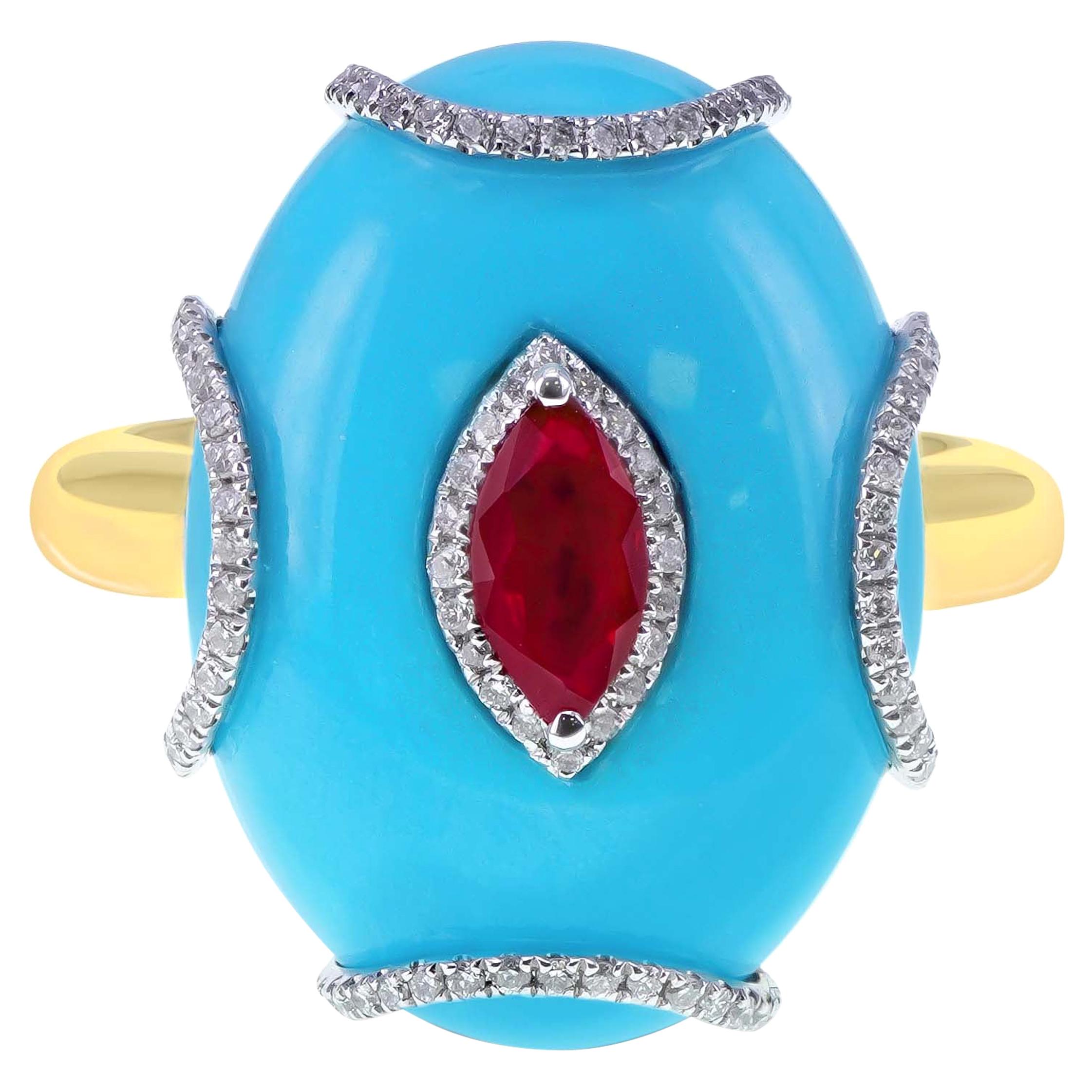 11.59 Carat 

Sleeping Beauty

 Turquoise Vivid Red Burma Ruby 
Crown
 18K Ring