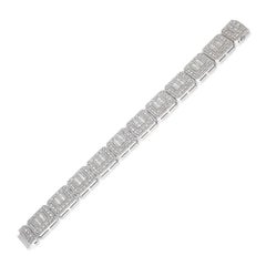 11.5Ct Baguette & Round Diamond Tennis Bracelet 18K Gold