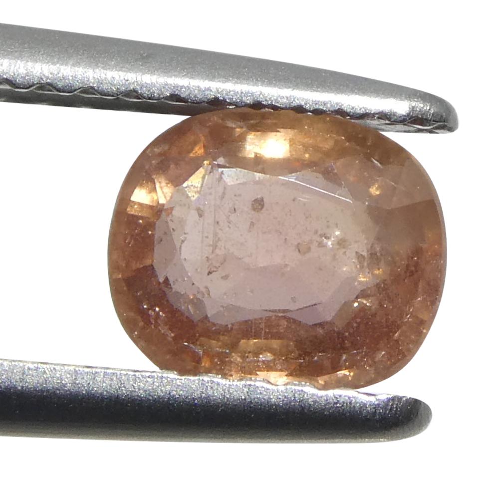 1.15ct Cushion Pinkish-Orange Sapphire from Tanzania Unheated For Sale 4
