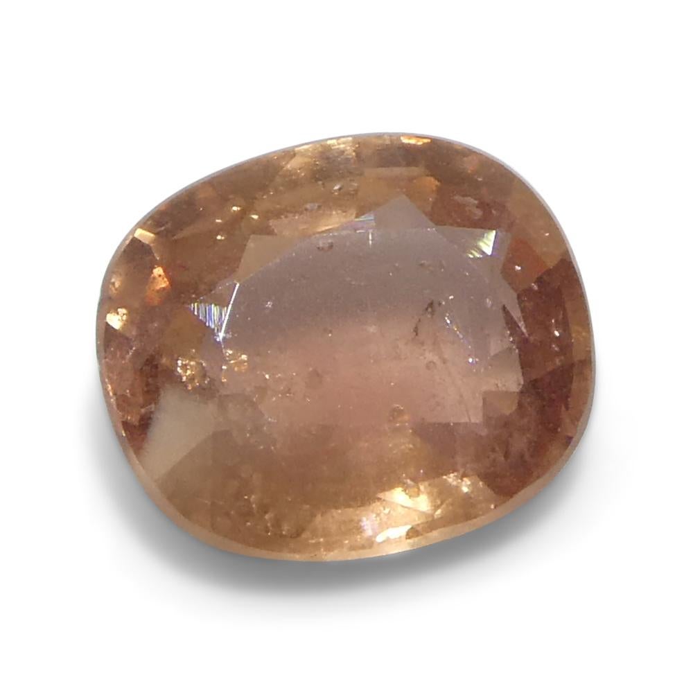 1.15ct Cushion Pinkish-Orange Sapphire from Tanzania Unheated In New Condition For Sale In Toronto, Ontario