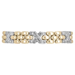 1.15ct Diamond "X" Tennis Bracelet - 14k Gold 8in Retro Yellow Gold Elegance