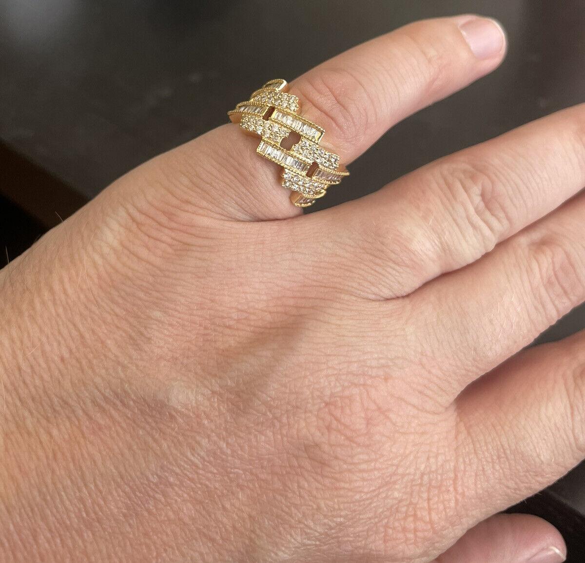 1.15ct Natural Diamond 10K Solid Yellow Gold Unisex Ring In New Condition For Sale In Los Angeles, CA