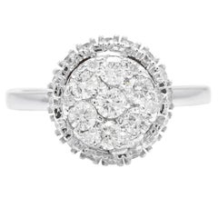 1.15ct Natural Diamond 14k Solid White Gold Band Ring